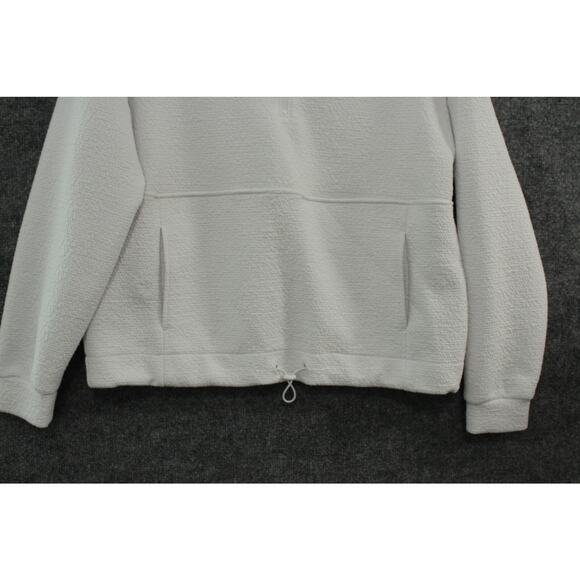 Ebb & Flow Athleisure Sweat Top Women's Large White Quarter Zip Kangaroo Pocket - Picture 2 of 7